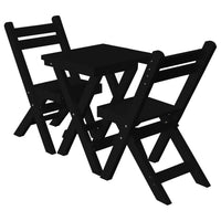 A&L Furniture Poly Square Coronado Folding Bistro Set, Black