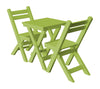 A&L Furniture Poly Square Coronado Folding Bistro Set, Tropical Lime