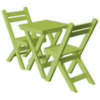 A&L Furniture Poly Square Coronado Folding Bistro Set, Tropical Lime