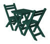 A&L Furniture Poly Square Coronado Folding Bistro Set, Turf Green