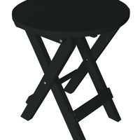 A&L Furniture Poly Round Folding Bistro Table, Black