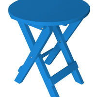 A&L Furniture Poly Round Folding Bistro Table, Blue