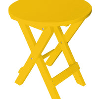 A&L Furniture Poly Round Folding Bistro Table, Lemon Yellow