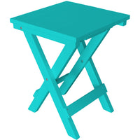 A&L Furniture Poly Square Folding Bistro Table, Aruba Blue