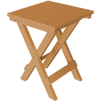 A&L Furniture Poly Square Folding Bistro Table, Cedar