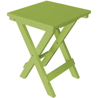 A&L Furniture Poly Square Folding Bistro Table, Tropical Lime