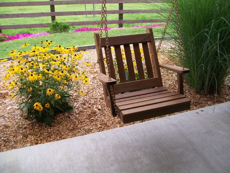 Amish Cedar Wood Traditional English Garden Bench