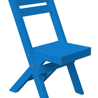 A&L Furniture Amish-Made Poly Coronado Folding Bistro Chair, Blue