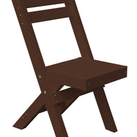 A&L Furniture Amish-Made Poly Coronado Folding Bistro Chair, Tudor Brown