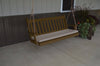 A&L Furniture Amish-Made Pine Traditional English Porch Swing, Coffee