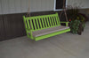 A&L Furniture Amish-Made Pine Traditional English Porch Swing, Tropical Lime 