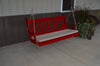 A&L Furniture Amish-Made Pine Traditional English Porch Swing, Tractor Red