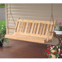A&L Furniture Co. Amish-Made Cedar Traditional English Porch Swing, Unfinished