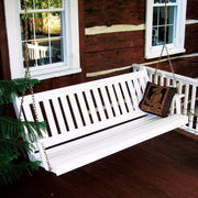A&L Furniture Amish-Made Pine Traditional English Porch Swing, White
