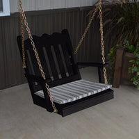 A&L Furniture Amish-Made Pine Royal English Porch Swing, Black