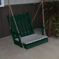 A&L Furniture Amish-Made Pine Royal English Porch Swing, Dark Green