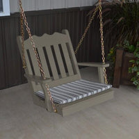 A&L Furniture Amish-Made Pine Royal English Porch Swing, Olive Gray