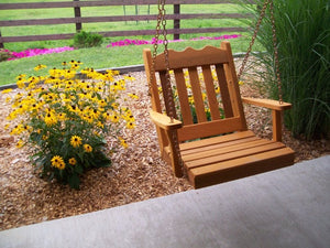 A&L Furniture Cedar Royal English Chair Swing, Cedar Finish