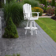 A&L Furniture Co. Amish-Made Poly Adirondack Swivel Dining Chair with Arms, White