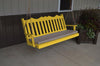A&L Furniture Amish-Made Pine Royal English Porch Swing, Canary Yellow