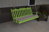 A&L Furniture Amish-Made Pine Royal English Porch Swing, Lime Green