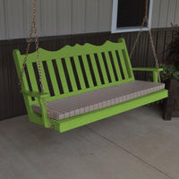 A&L Furniture Amish-Made Pine Royal English Porch Swing, Lime Green