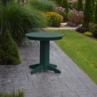 A&L Furniture 33" Round Outdoor Poly Dining Table, Turf Green
