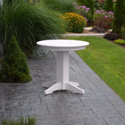 A&L Furniture 33" Round Outdoor Poly Dining Table, White