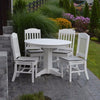 A&L Furniture Poly 5pc Classic Dining Set with Round Table