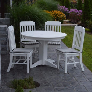A&L Furniture Poly 5pc Traditional Dining Set with Round Table