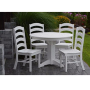 A&L Furniture Co. Amish-Made Poly 5pc Ladderback Dining Set with Round Table