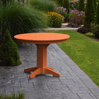 A&L Furniture 44" Round Outdoor Poly Dining Table, Orange