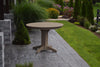 A&L Furniture 44" Round Outdoor Poly Dining Table, Weathered Wood