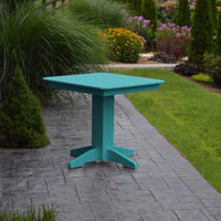 A&L Furniture 33" Square Outdoor Poly Dining Table, Aruba Blue