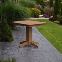 A&L Furniture 33" Square Outdoor Poly Dining Table, Cedar