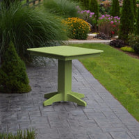 A&L Furniture 33" Square Outdoor Poly Dining Table, Tropical Lime