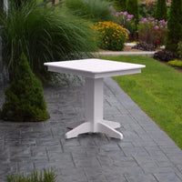 A&L Furniture 33" Square Outdoor Poly Dining Table, White