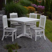 A&L Furniture Poly 5pc Royal Dining Set with Square Table