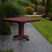 A&L Furniture 44" Square Outdoor Poly Dining Table, Cherrywood