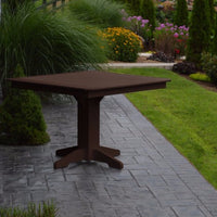 A&L Furniture 44" Square Outdoor Poly Dining Table, Tudor Brown