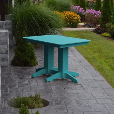 A&L Furniture Amish-Made 4' Outdoor Poly Dining Table, Aruba Blue