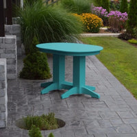 A&L Furniture Amish-Made Rectangular Outdoor Poly Dining Table, Aruba Blue