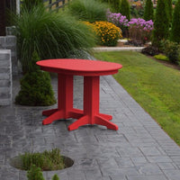 A&L Furniture Amish-Made Rectangular Outdoor Poly Dining Table, Bright Red