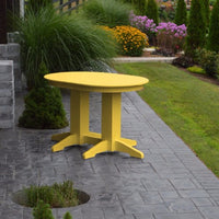 A&L Furniture Amish-Made Rectangular Outdoor Poly Dining Table, Lemon Yellow