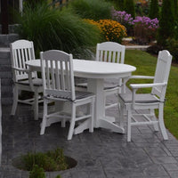 A&L Furniture Poly 5pc Classic Dining Set with Oval Table
