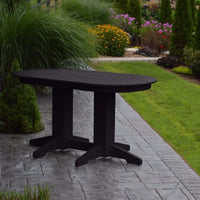 A&L Furniture Amish-Made Rectangular Outdoor Poly Dining Table, Black