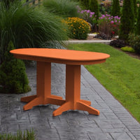 A&L Furniture Amish-Made Rectangular Outdoor Poly Dining Table, Orange