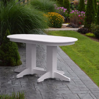 A&L Furniture Co. Poly Oval Bar Table, White
