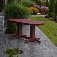 A&L Furniture Amish-Made Rectangular Outdoor Poly Dining Table, Cherrywood
