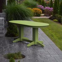 A&L Furniture Amish-Made Rectangular Outdoor Poly Dining Table, Tropical Lime